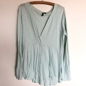 Anthropologie top in pale blue